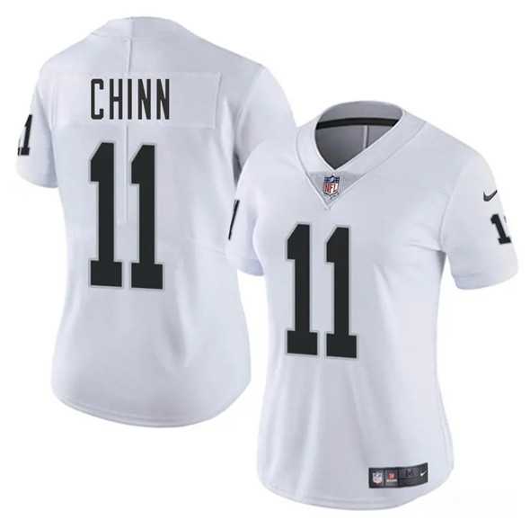 Womens Las Vegas Raiders #11 Jeremy Chinn White 2025 Vapor Stitched Jersey Dzhi->las vegas raiders->NFL Jersey